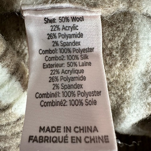 CINQ À SEPT Atlas Striped Wool Blend Cardigan Size Small Dark Oatmeal - Picture 5 of 12